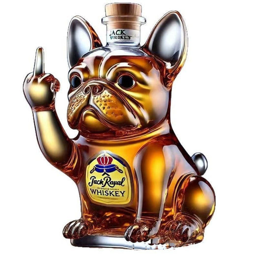 Funny Bulldog Whiskey Bottle
