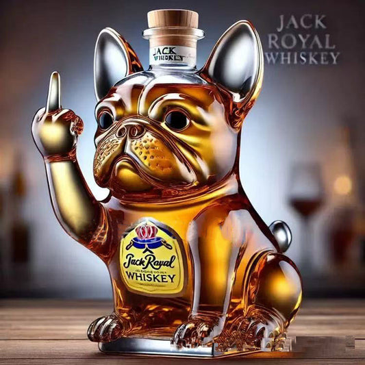 Funny Bulldog Whiskey Bottle