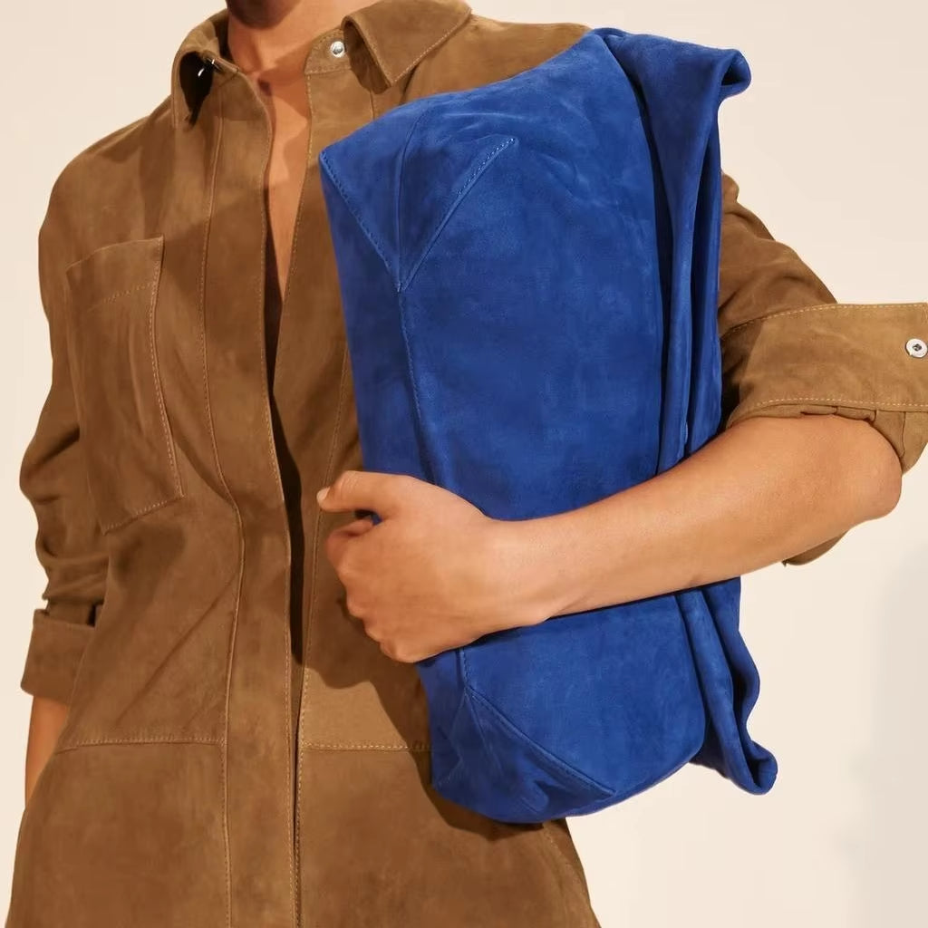 WOMEN'S MAXI SUEDE CLUTCH, Luxury Designer Evening Dress Bag, Fashionable Handbag Purses for Women