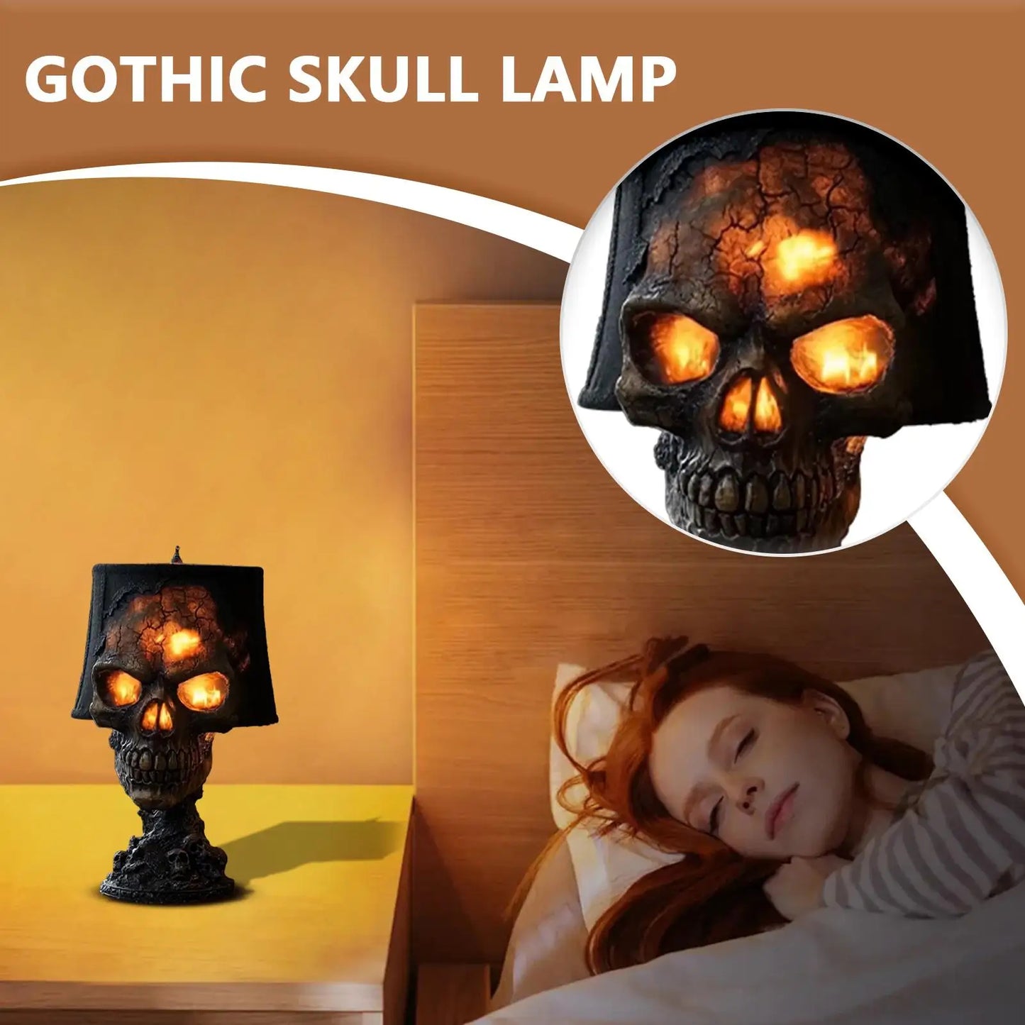 Volcanic Skull USB Table Lamp