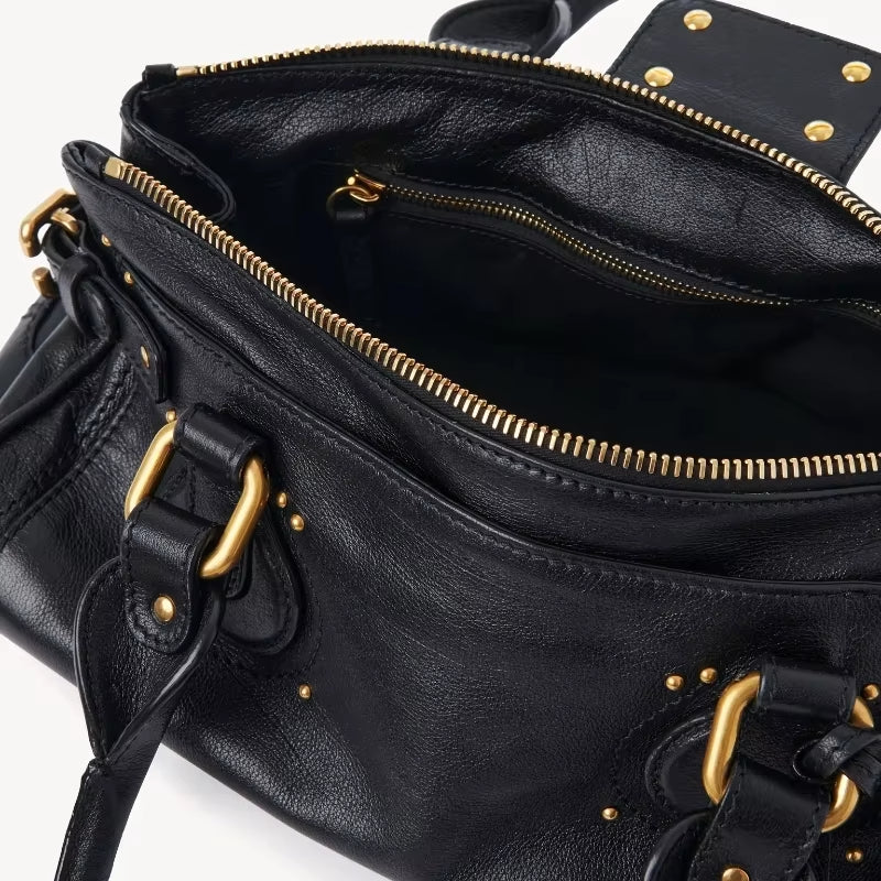 PADDINGTON BAG Vintage Lock Buckle Designer Tote Bag,Classic Large Capacity Commuting Shoulder Bag, Fashionable East West Top Handle Handbag