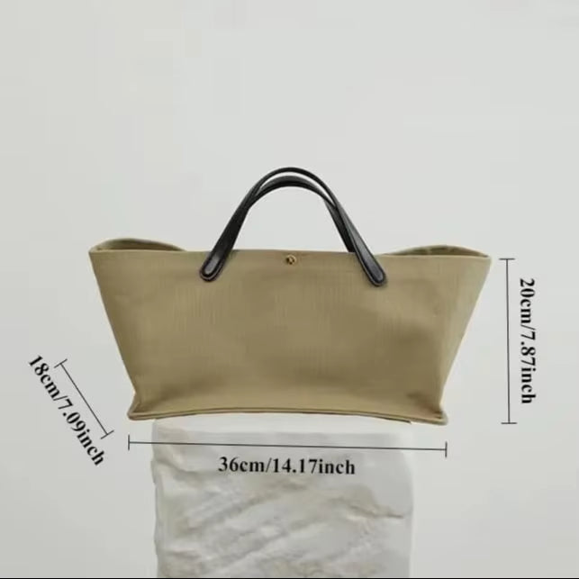 Women's Canvas Leather Totes Handbag Commuting Shoulder Crossbody Armpit Bag Leisure Versatile Casual Chic Stylish Clutch