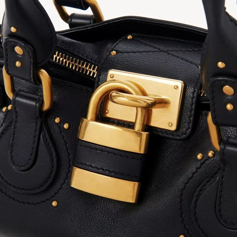 PADDINGTON BAG Vintage Lock Buckle Designer Tote Bag,Classic Large Capacity Commuting Shoulder Bag, Fashionable East West Top Handle Handbag