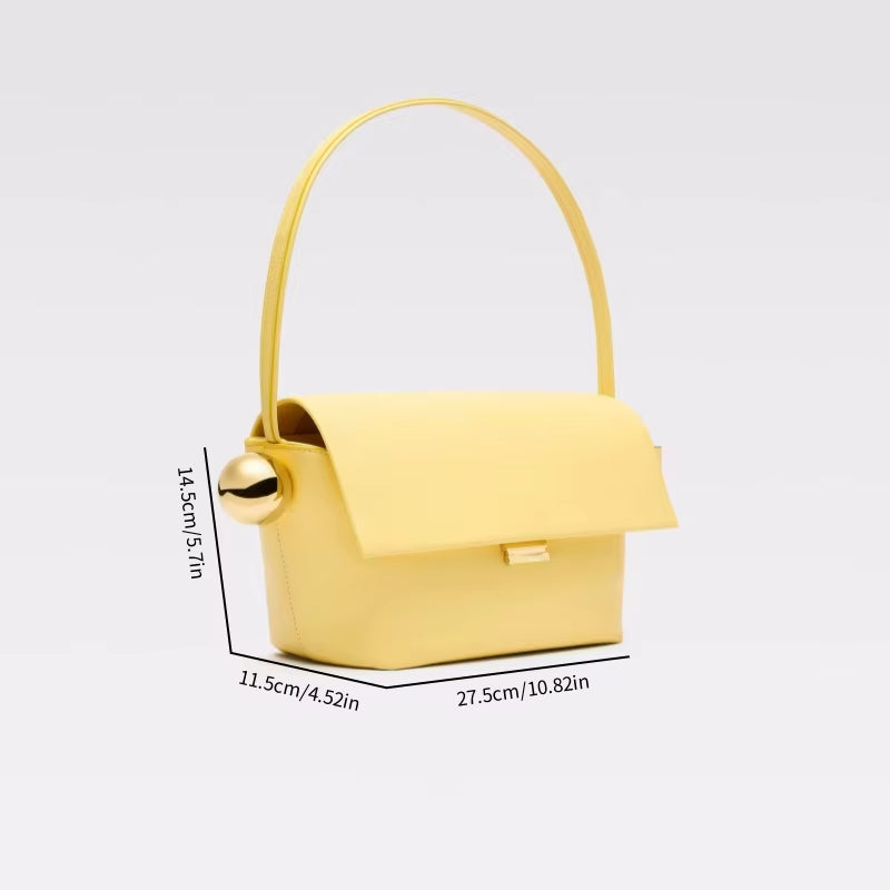 Women's Shoulder Bag with Flap, Solid Color Fashion Top Handle bag with Metal, Women's Luxury Design Handbag for Everyday Style